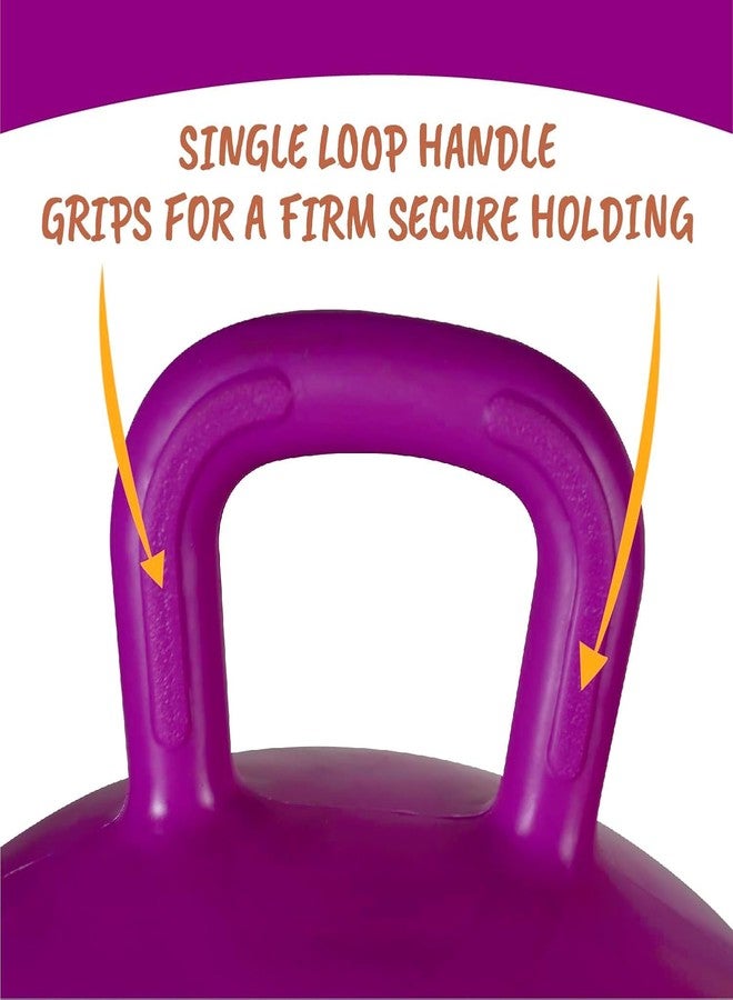 Hamleys 18-Inch Hopper Ball, Bouncy Hopping Ball with Handle | 220 lb Capacity | Fast-Inflate Design | Active Fun Exercise & Balance Toy for Kids Ages 3-8 Years|Safe for Indoor & Outdoor Play (Purple) - Image 3